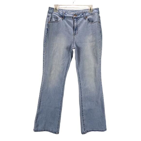 No Boundaries NO BO Jeans Womens 13 Juniors Denim Light Wash Flare Distressed - Picture 1 of 10